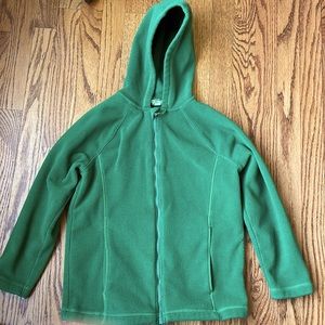 Lands end kids Kelly Green soft fleece jacket with hood